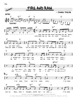 page one of Fire And Rain (Real Book – Melody, Lyrics & Chords)