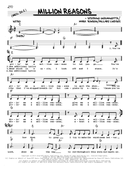 page one of Million Reasons (Real Book – Melody, Lyrics & Chords)