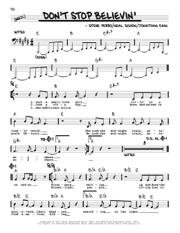 page one of Don't Stop Believin' (Real Book – Melody, Lyrics & Chords)