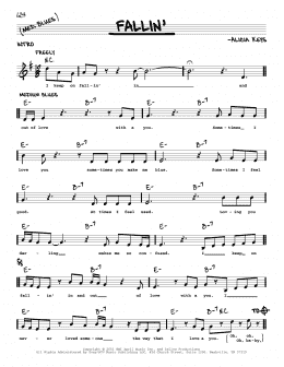 page one of Fallin' (Real Book – Melody, Lyrics & Chords)