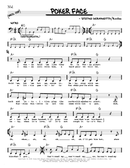 page one of Poker Face (Real Book – Melody, Lyrics & Chords)