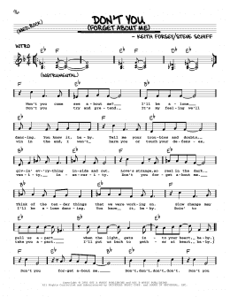 page one of Don't You (Forget About Me) (Real Book – Melody, Lyrics & Chords)