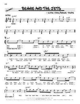 page one of Bennie And The Jets (Real Book – Melody, Lyrics & Chords)