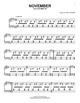 page one of November (Piano Solo)
