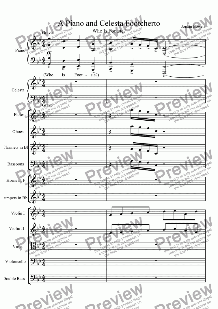 page one of A Piano and Celesta Footcherto