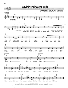 page one of Happy Together (Real Book – Melody, Lyrics & Chords)