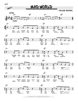 page one of Mad World (Real Book – Melody, Lyrics & Chords)