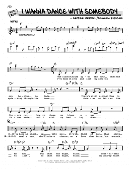 page one of I Wanna Dance With Somebody (Real Book – Melody, Lyrics & Chords)