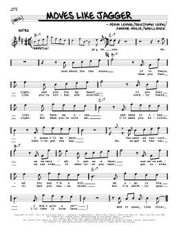 page one of Moves Like Jagger (feat. Christina Aguilera) (Real Book – Melody, Lyrics & Chords)
