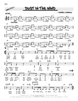 page one of Dust In The Wind (Real Book – Melody, Lyrics & Chords)