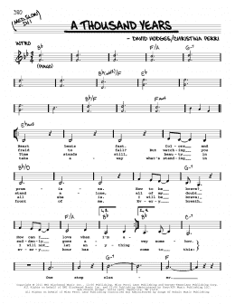 page one of A Thousand Years (Real Book – Melody, Lyrics & Chords)