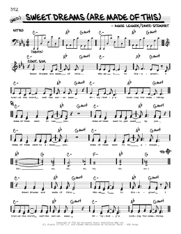 page one of Sweet Dreams (Are Made Of This) (Real Book – Melody, Lyrics & Chords)