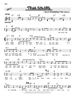 page one of True Colors (Real Book – Melody, Lyrics & Chords)