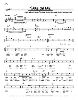page one of Take On Me (Real Book – Melody, Lyrics & Chords)