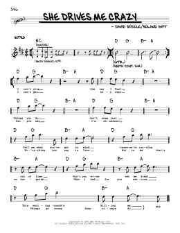 page one of She Drives Me Crazy (Real Book – Melody, Lyrics & Chords)