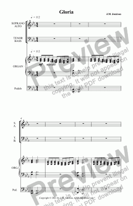 page one of Gloria (Christmas Mass "Emmanuel") (choir and organ)