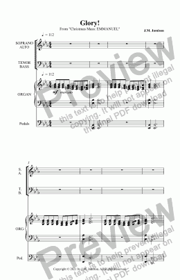 page one of Glory! (Christmas Mass: Emmanuel) (choir and organ)
