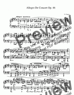 page one of Chopin Allegro de Concert Op. 46 in A Major