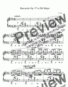 page one of Chopin Barcarole Op. 57 in Db Major
