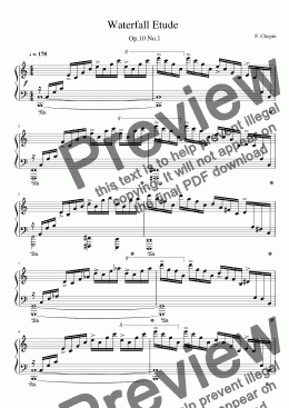 page one of Chopin Etude Op. 10 No. 1 in C Major 'Waterfall'