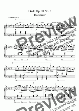 page one of Chopin Etude Op. 10 No. 5 Gb Major Black Keys