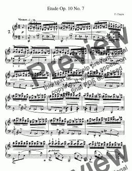 page one of Chopin Etude Op. 10 No. 7 in C Major