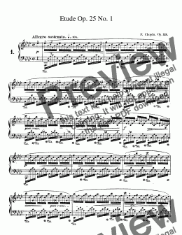 page one of Chopin Etude Op. 25 No. 1 in Ab Major
