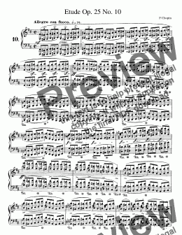 page one of Chopin Etude Op. 25 No. 10 in B Minor
