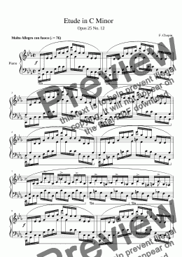 page one of Chopin Etude Op. 25 No. 12 in C Minor  Ocean
