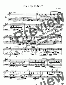 page one of Chopin Etude Op. 25 No. 7 in C Sharp Minor