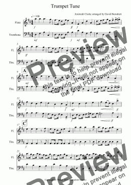 page one of Trumpet Tune for Flute and Trombone
