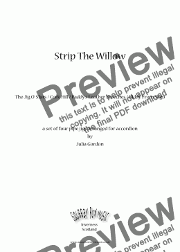 page one of Strip The Willow (Jig O' Slurs / Cork Hill / Paddy's Leather Breeches / Biddy From Sligo)