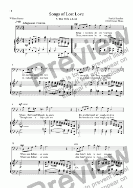 page one of 5 Songs of Lost Love 5. The Wife Alost for Bass-Baritone and Piano