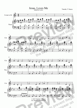 page one of Cornet Solo - Jesus Loves Me (simplified version)