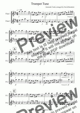 page one of Trumpet Tune for Flute Duet