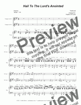 page one of Hail To The Lord's Anointed (Duet for Bb-Trumpet) - Piano accompaniment)