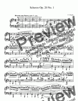 page one of Chopin Scherzo Op. 20 No. 1 in B Minor