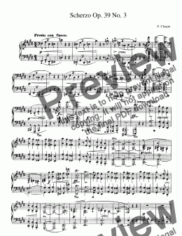 page one of Chopin Scherzo Op. 39 No. 3 in C Sharp Minor