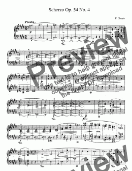 page one of Chopin Scherzo Op. 54 No. 4 in E Major