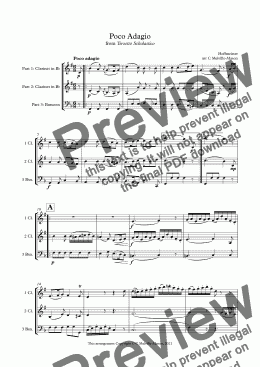page one of Poco Adagio (2 clarinets and bassoon)