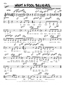 page one of What A Fool Believes (Real Book – Melody, Lyrics & Chords)