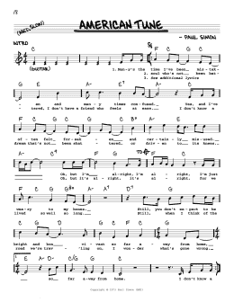 page one of American Tune (Real Book – Melody, Lyrics & Chords)