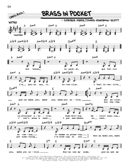 page one of Brass In Pocket (Real Book – Melody, Lyrics & Chords)