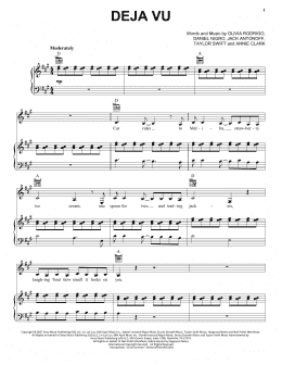 page one of deja vu (Piano, Vocal & Guitar Chords (Right-Hand Melody))