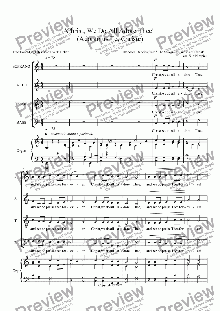 page one of "Christ We Do All Adore Thee"/"Adoramus Te, Christe"
