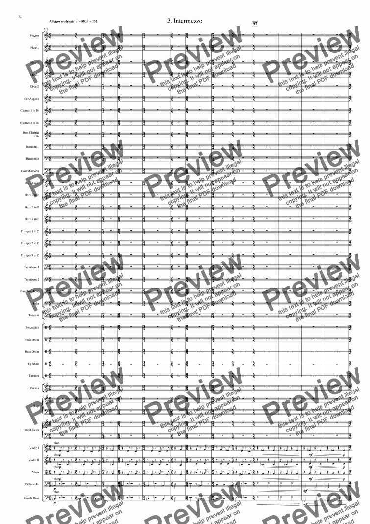 page one of Symphony No 36 3rd movement