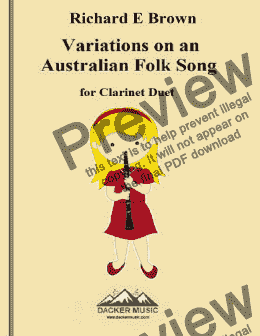 page one of Variations on an Australian Folk Song - Clarinet Duet