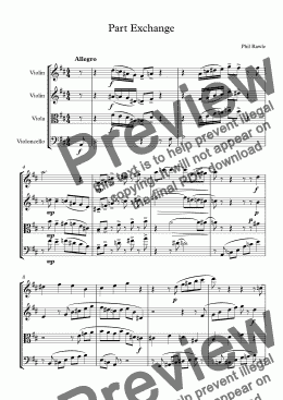 page one of Part Exchange  - String Quartet