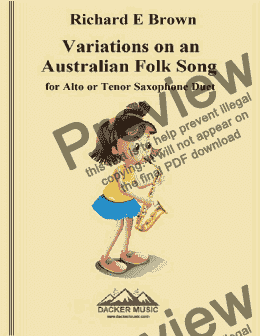page one of Variations on an Australian Folk Song - Sax Duet