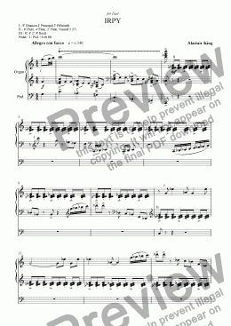 page one of Ipry - organ version